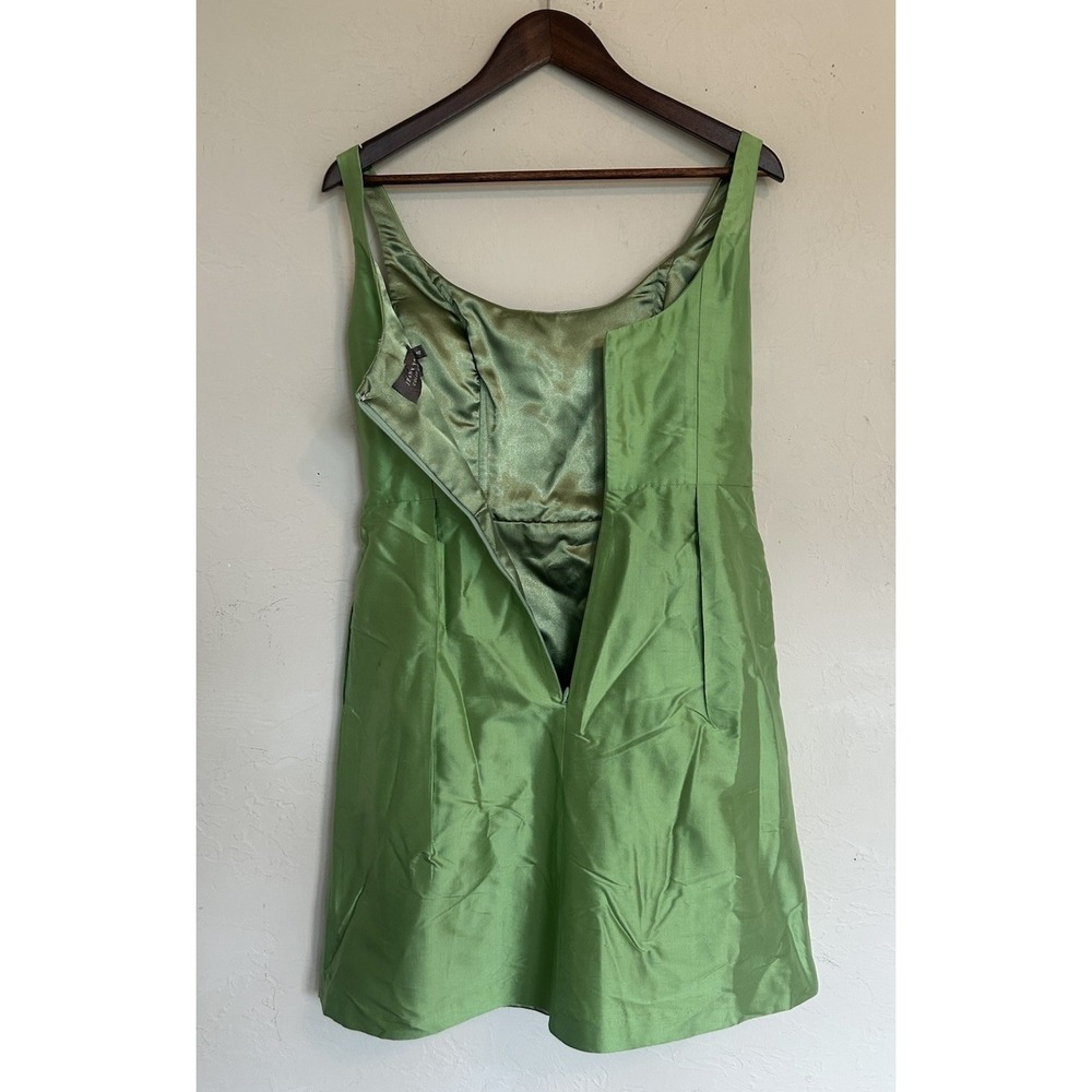 Jenny Yoo Collection Silk Satin Dress Green 4 Party Formal Hoco Boning Retro - Picture 7 of 9